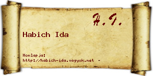 Habich Ida névjegykártya